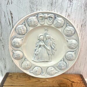 Vintage leisuramics 1973 12 days of Christmas plate decor mold holiday